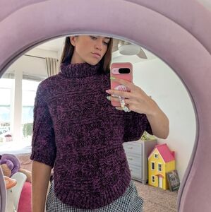 Chunky Knit Purple Autumn Sweater Size Small